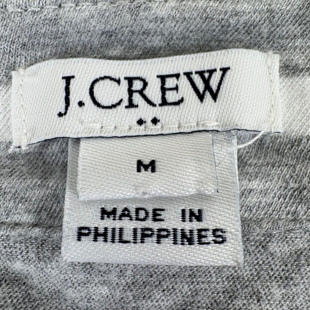 J Crew Striped Open Front Cardigan Sweater Womens Size M Gray White Cotton - Picture 4 of 10